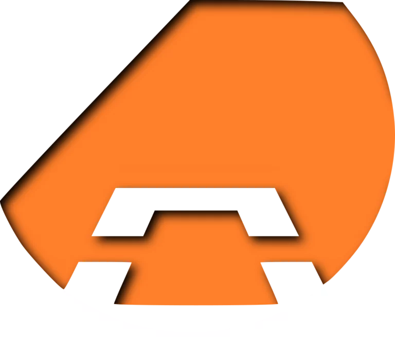Orange weißes Logo des spirituellen Online Shops für Orgonite, Schmuck & Edelsteine "firstonthesun"