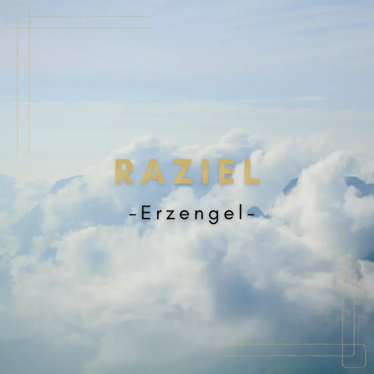 Text mit der Beschriftung "Erzengel Raziel". Symbolbild für einen Erzengel-Artikel.