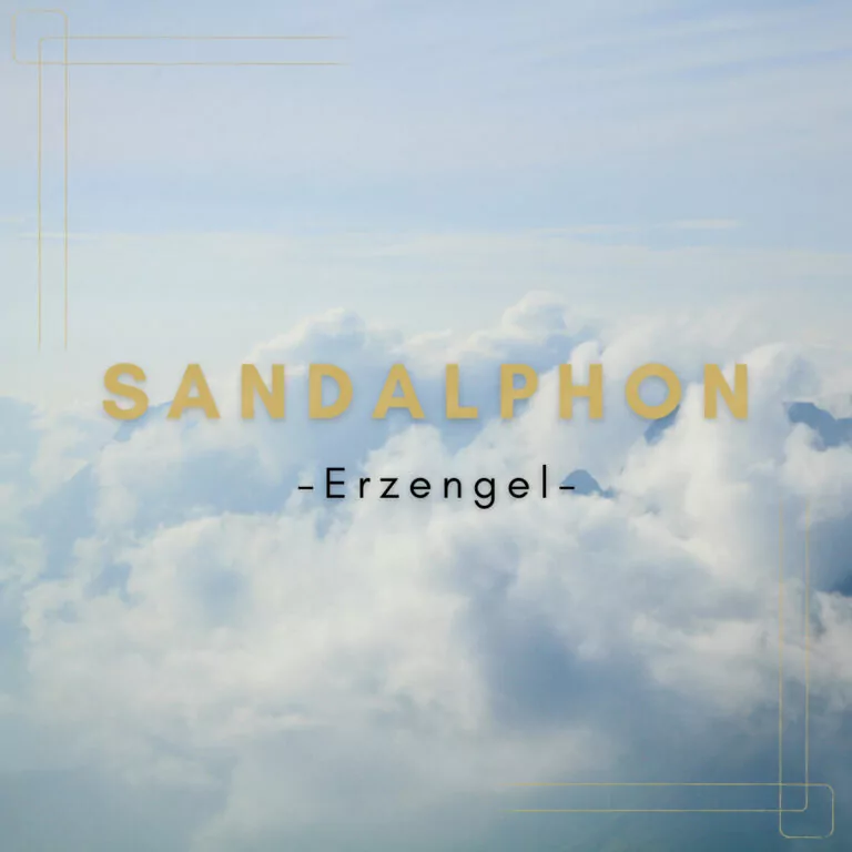 Text mit der Beschriftung "Erzengel Sandalphon". Symbolbild für einen Erzengel-Artikel.