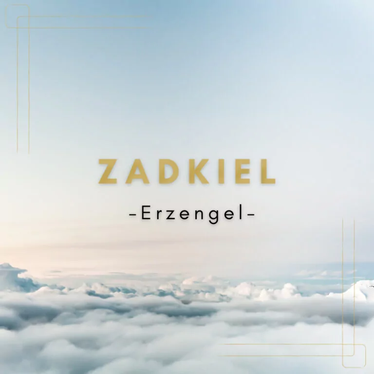 Text mit der Beschriftung "Erzengel Zadkiel". Symbolbild für einen Erzengel-Artikel.