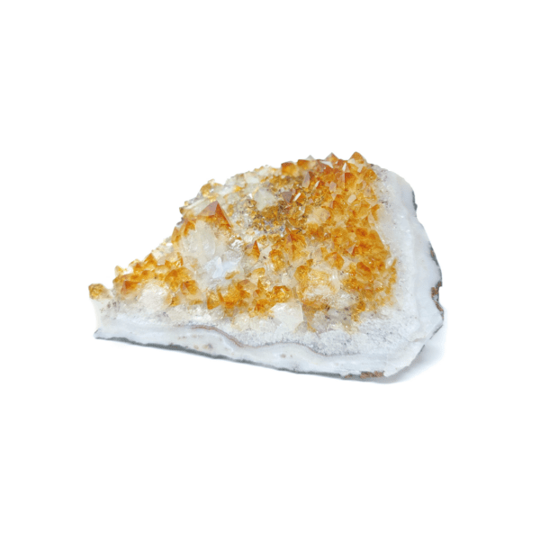 Citrin Stufe mit ausgeprägten Kristallen aus gebranntem Amethyst.