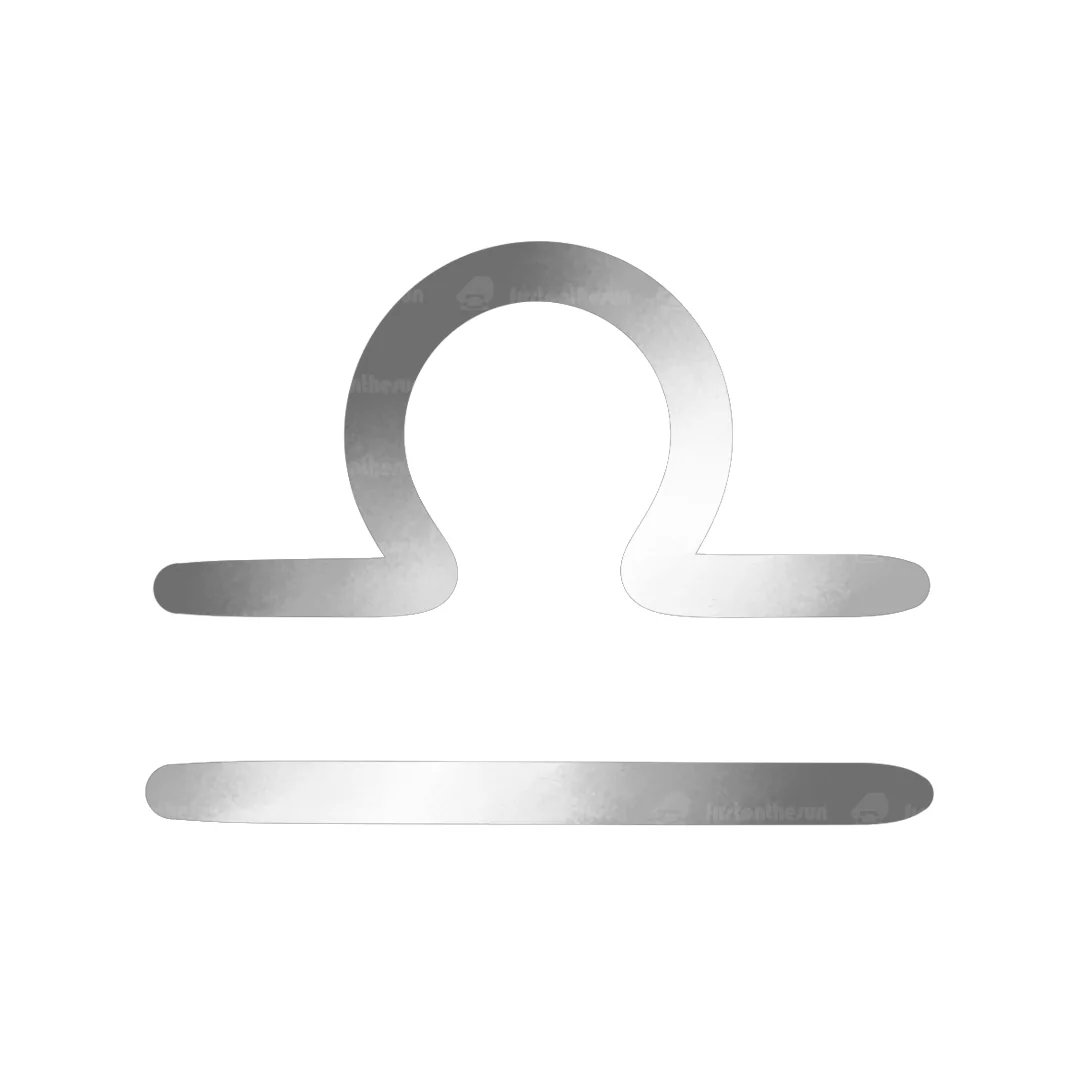 Das alchemistische Symbol des Sternzeichen Waage in Silber mit firstonthesun Wasserzeichen.