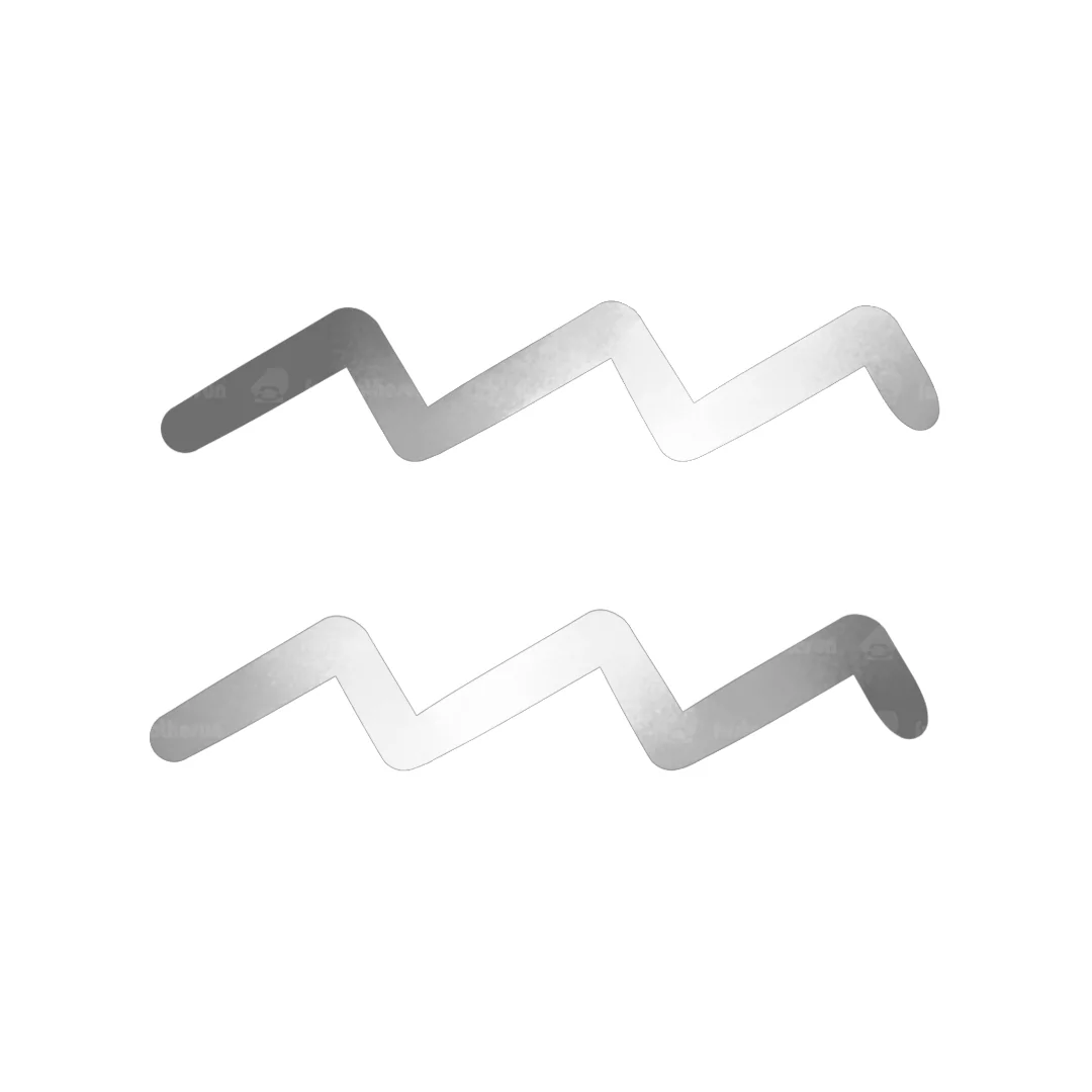 Das alchemistische Symbol des Sternzeichen Wassermann in Silber mit firstonthesun Wasserzeichen.