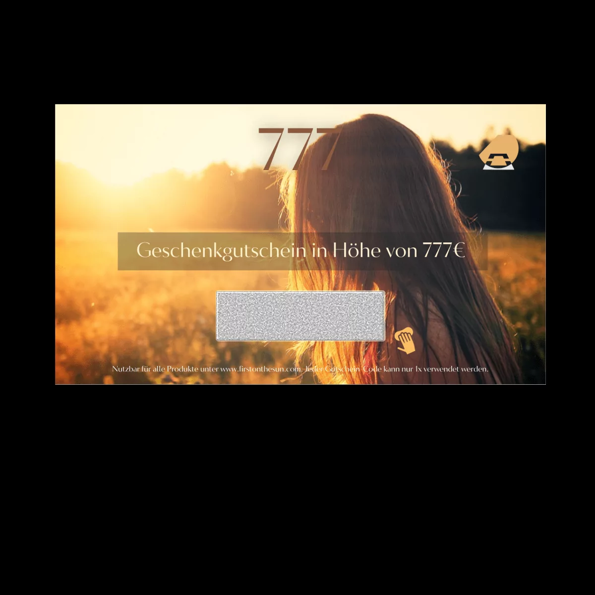 Vorderseite eines Gutscheins über 777€ für Orgonite & spirituellen Schmuck.